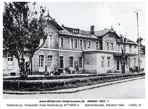 Rastenburg, Bahnhofstraße, Bahnhof 1940