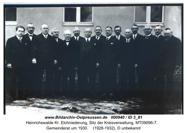 Heinrichswalde, Gemeinderat um 1930