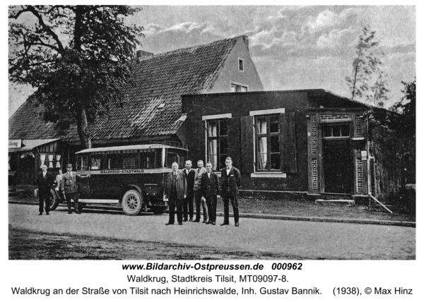 Waldkrug Stadtkr. Tilsit, Waldkrug an der Straße von Tilsit nach Heinrichswalde, Inh. Gustav Bannik