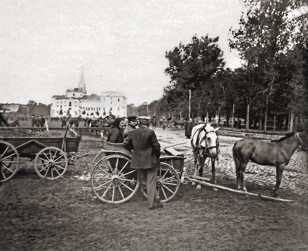 Tilsit, Pferdemarkt auf dem Anger