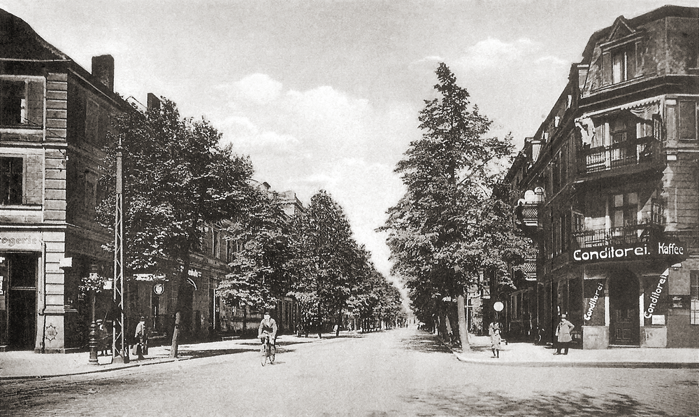 Tilsit, Blick in die Bahnhofstr. vom Herzog-Albrecht-Platz