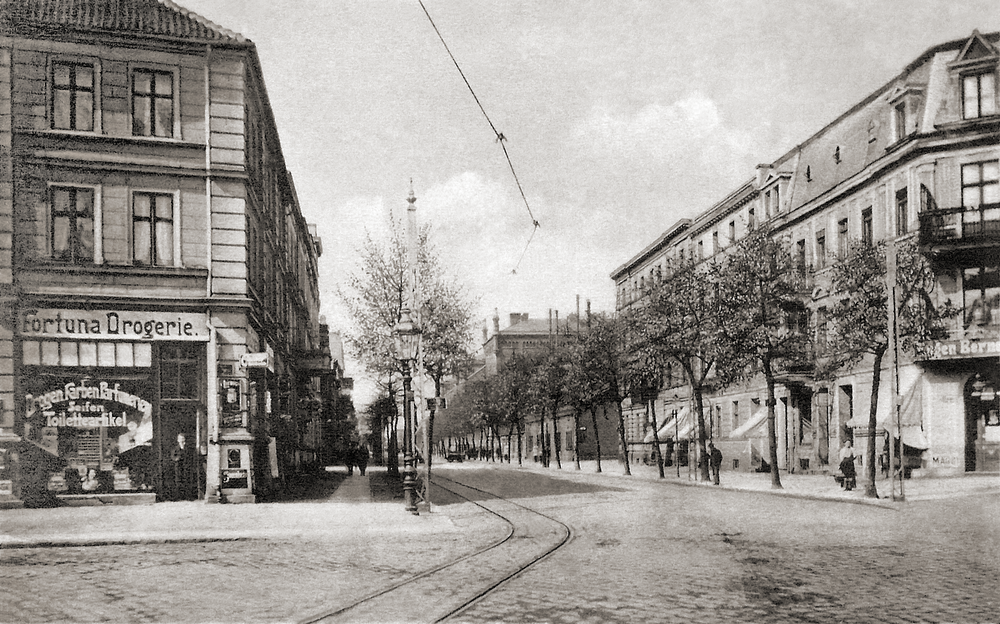 Tilsit, Blick in die Bahnhofstr. vom Herzog-Albrecht-Platz