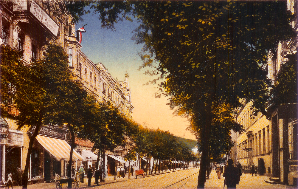 Tilsit, Hohe Str. im Bereich des Postamtes