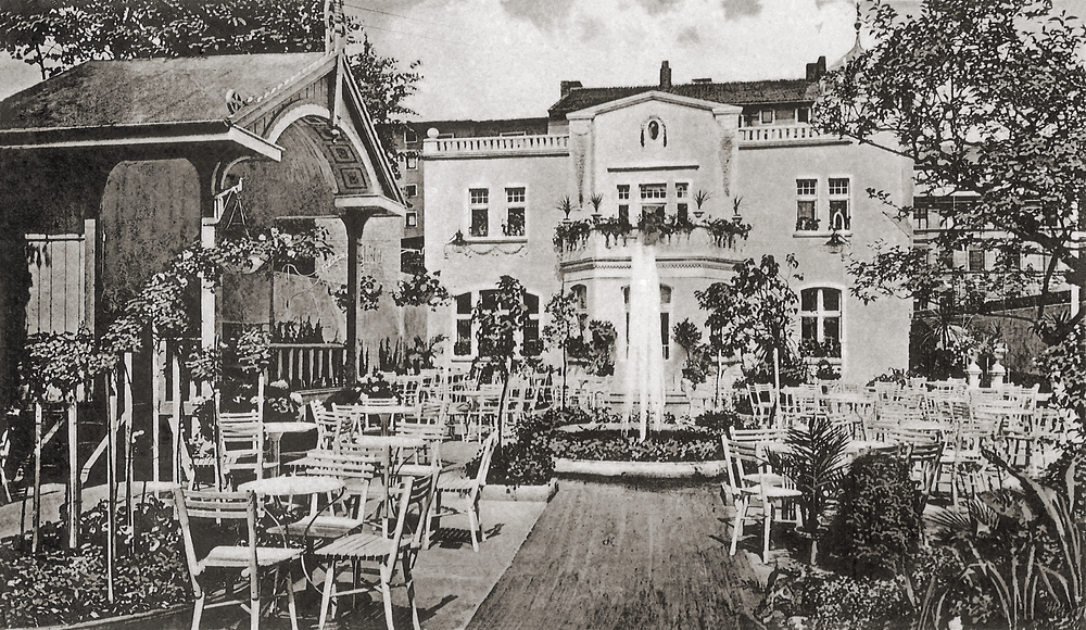 Tilsit, Hohe Str. 40, Garten des Café "Kaiserkrone"