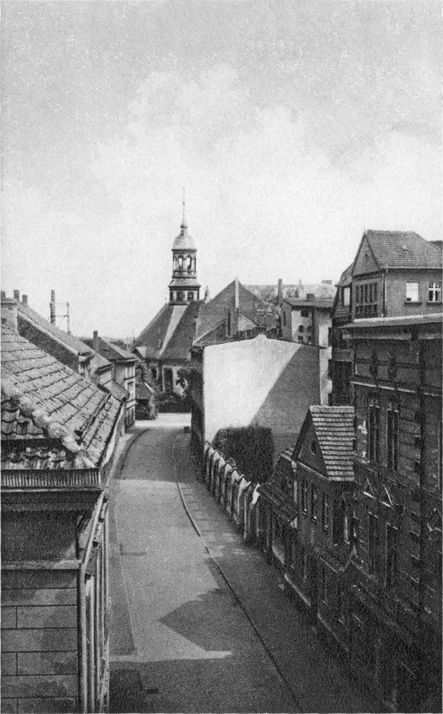 Tilsit, Garnisonstr., Durchblick zur Christuskirche (Landkirche, Litauische Kirche)