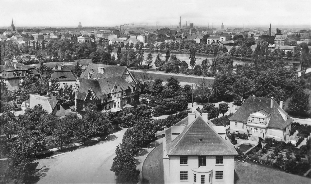 Tilsit, Roonstr., Blick vom Turm des Realgymnasiums nach Nordwesten