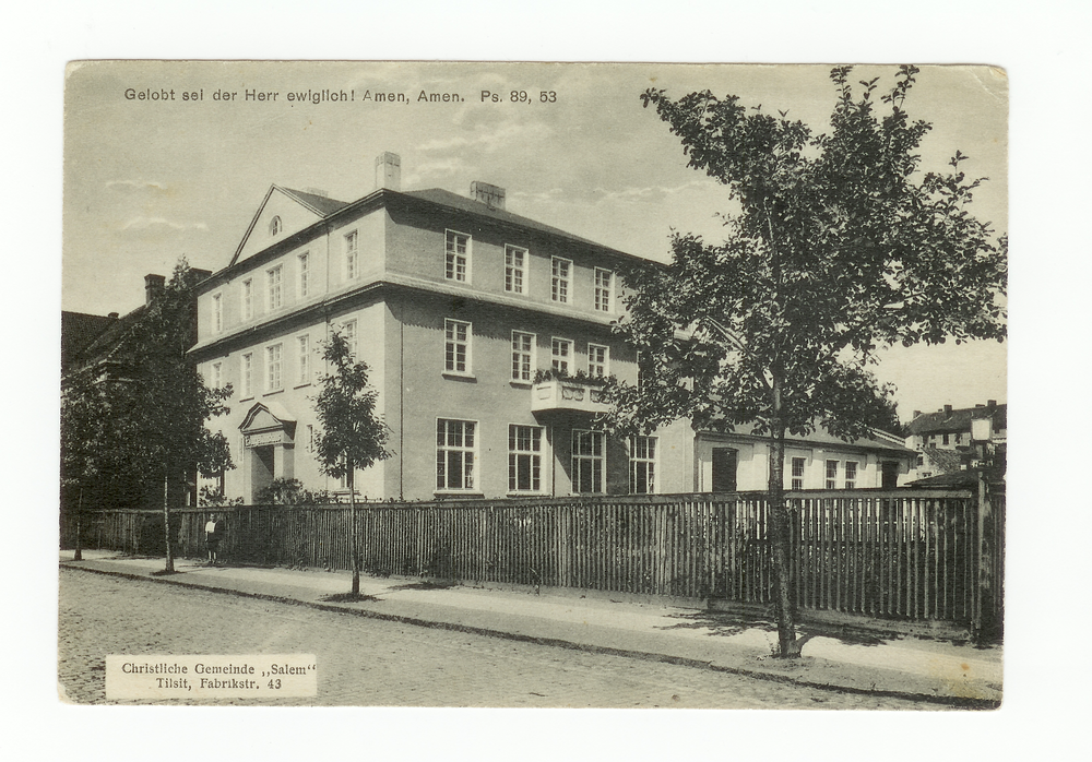 Tilsit, Fabrikstr. 43, Christliche Gemeinde "Salem", "Evangeliumshaus"