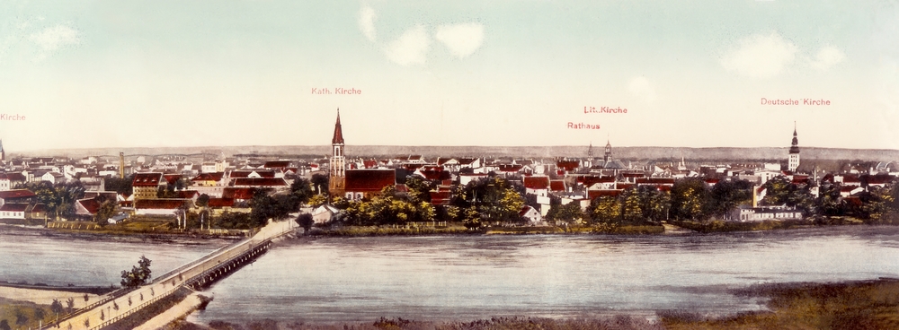 Tilsit, Stadtpanorama von Süden, mittlerer Teil