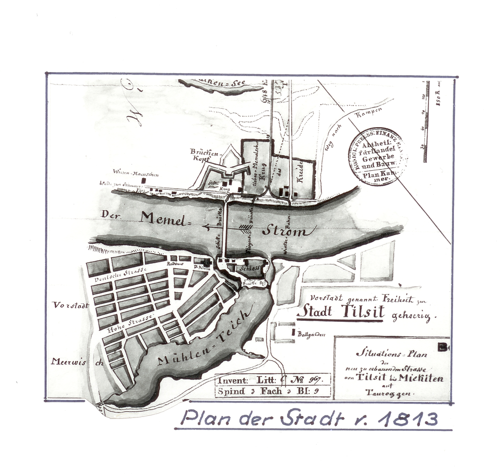Tilsit, Stadtplan von 1813