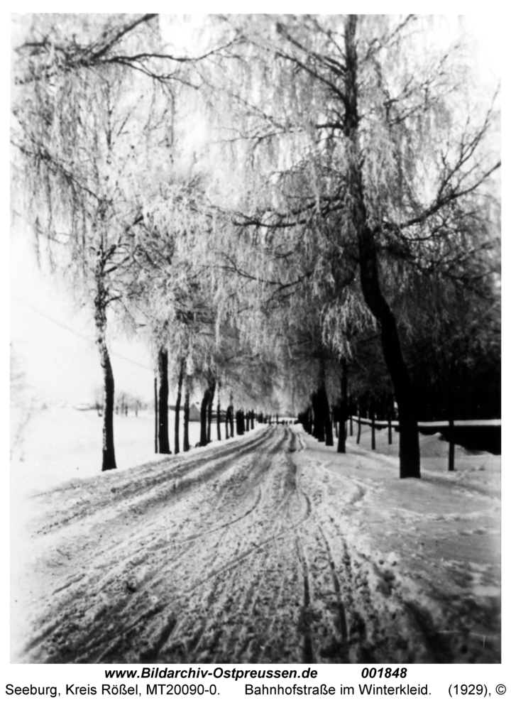 Seeburg, Bahnhofstraße im Winterkleid