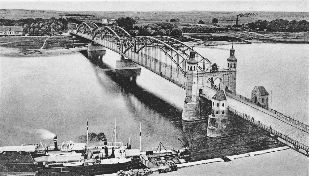 Tilsit, Luisen-Brücke, Blick vom Turm der Deutschen Kirche