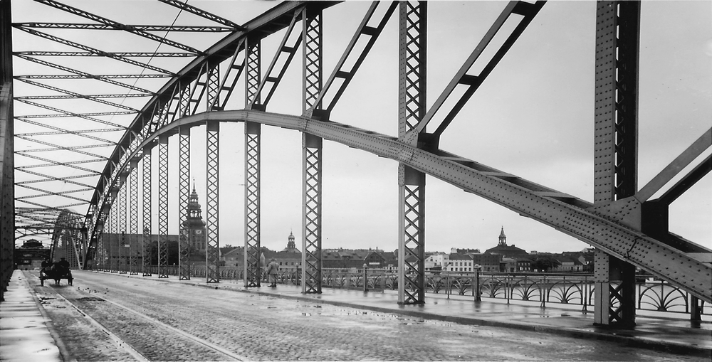 Tilsit, Blick von der Luisen-Brücke auf die Stadt