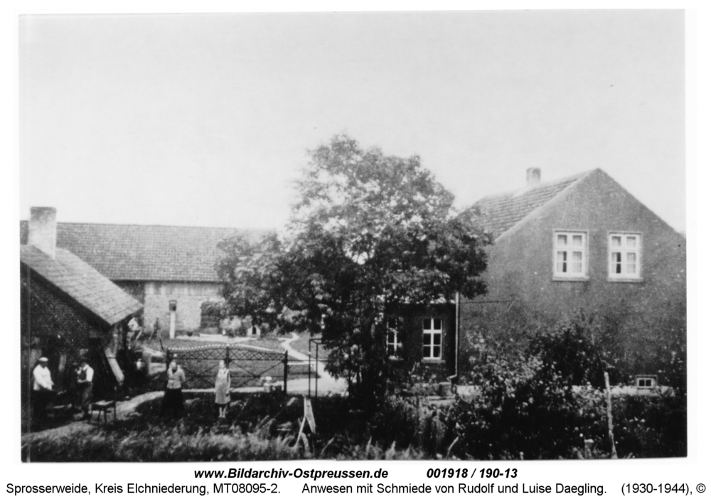 Sprosserweide, Anwesen mit Schmiede von Rudolf und Luise Daegling