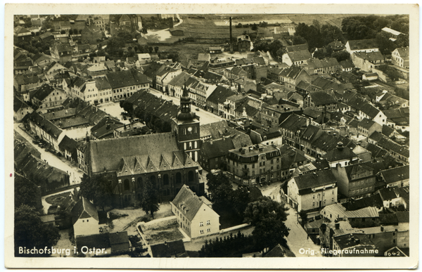 Bischofsburg, Luftbild des Stadtzentrums