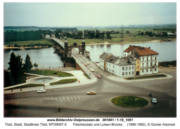 Tilsit, Fletcherplatz und Luisen-Brücke