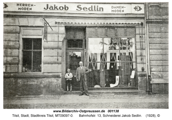 Tilsit, Bahnhofstr. 13, Schneiderei Jakob Sedlin