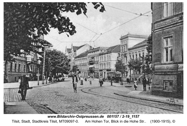 Tilsit, Am Hohen Tor, Blick in die Hohe Str.