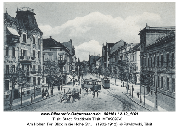 Tilsit, Am Hohen Tor, Blick in die Hohe Str.