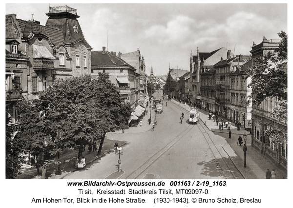 Tilsit, Am Hohen Tor, Blick in die Hohe Straße