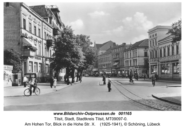 Tilsit, Am Hohen Tor, Blick in die Hohe Str.