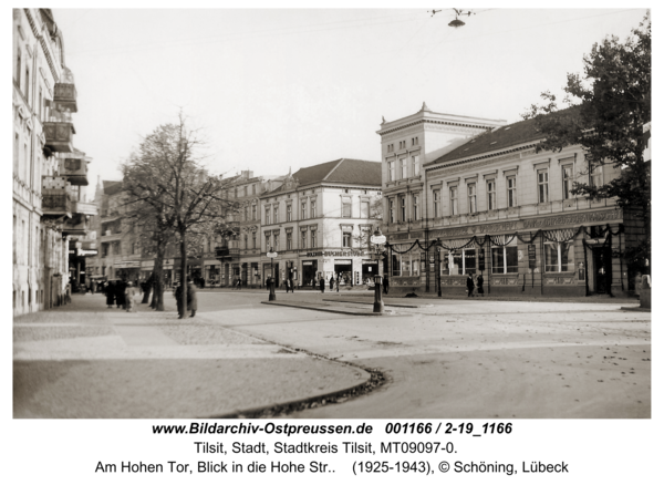 Tilsit, Am Hohen Tor, Blick in die Hohe Str.