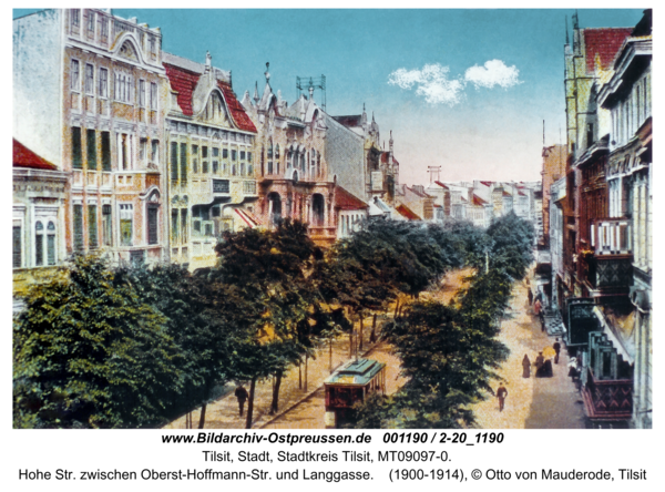 Tilsit, Hohe Str. zwischen Oberst-Hoffmann-Str. und Langgasse