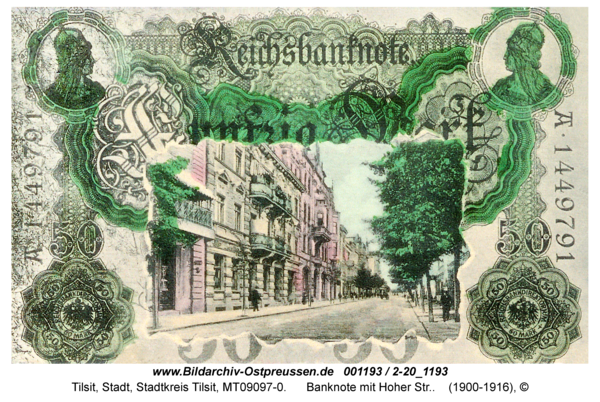 Tilsit, Banknote mit Hoher Str.