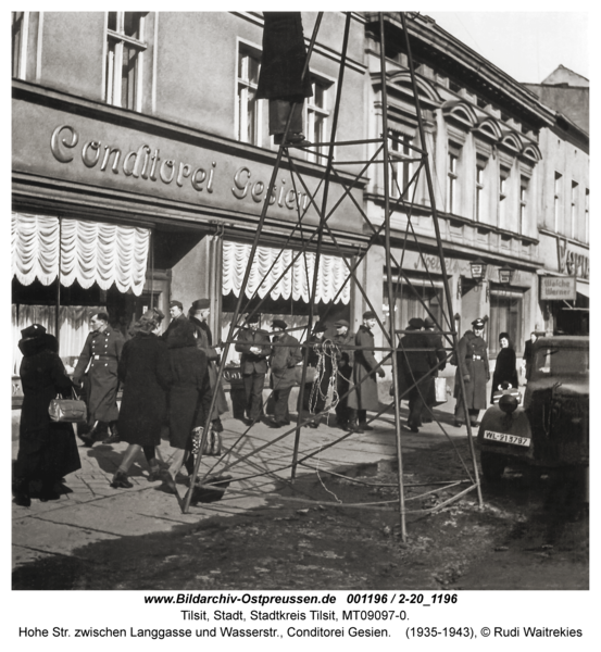 Tilsit, Hohe Str. zwischen Langgasse und Wasserstr., Conditorei Gesien