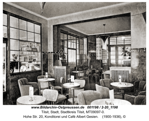 Tilsit, Hohe Str. 20, Konditorei und Café Albert Gesien