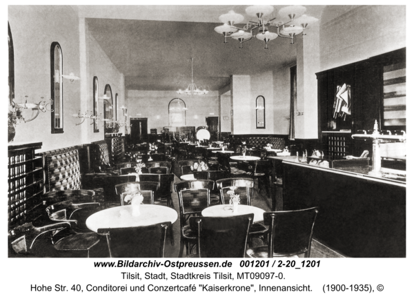 Tilsit, Hohe Str. 40, Conditorei und Conzertcafé "Kaiserkrone", Innenansicht