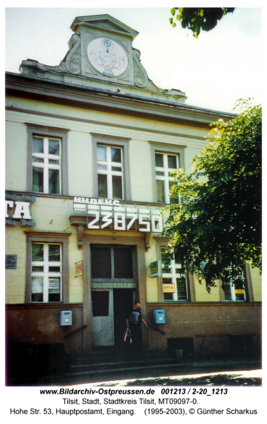 Tilsit, Hohe Str. 53, Hauptpostamt, Eingang