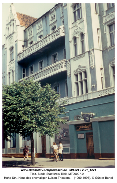 Tilsit, Hohe Str., Haus des ehemaligen Luisen-Theaters