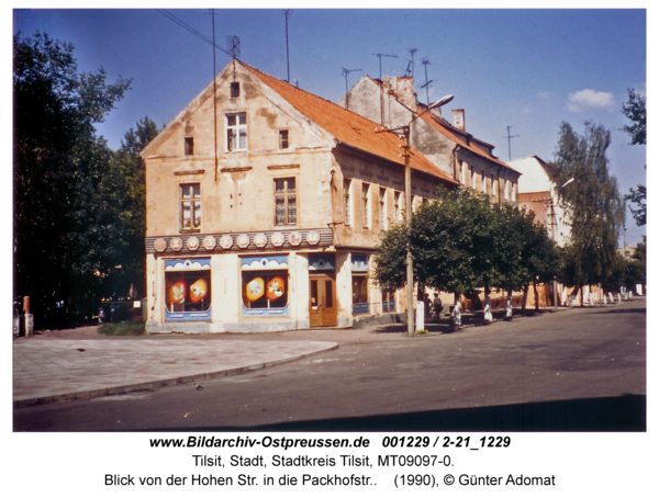 Tilsit, Blick von der Hohen Str. in die Packhofstr.