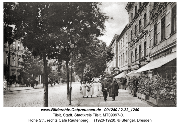 Tilsit, Hohe Str., rechts Café Rautenberg