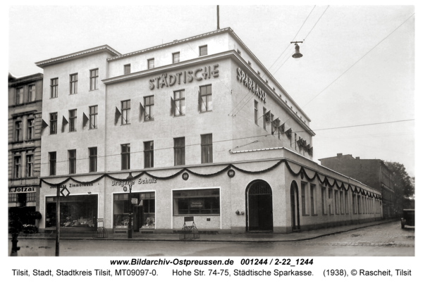 Tilsit, Hohe Str. 74-75, Städtische Sparkasse