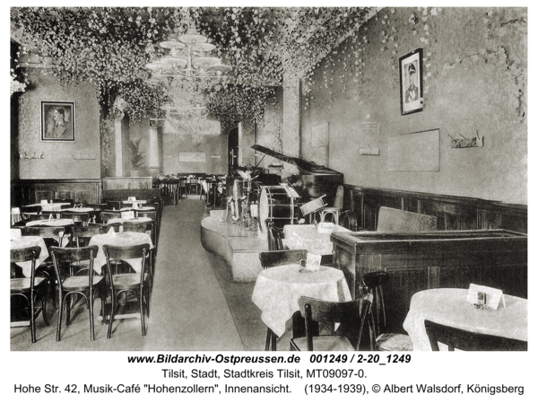 Tilsit, Hohe Str. 42, Musik-Café "Hohenzollern", Innenansicht