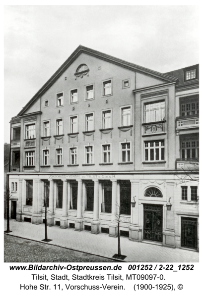 Tilsit, Hohe Str. 11, Vorschuss-Verein