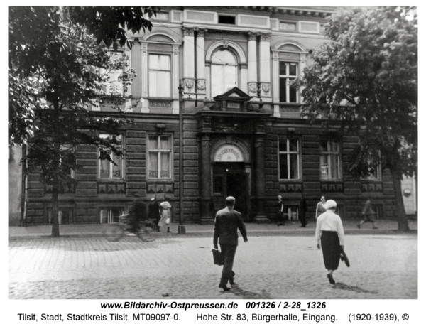 Tilsit, Hohe Str. 83, Bürgerhalle, Eingang