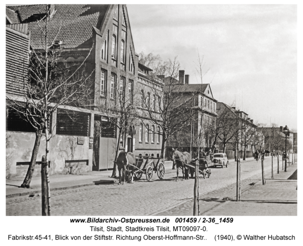 Tilsit, Fabrikstr.45-41, Blick von der Stiftstr. Richtung Oberst-Hoffmann-Str.