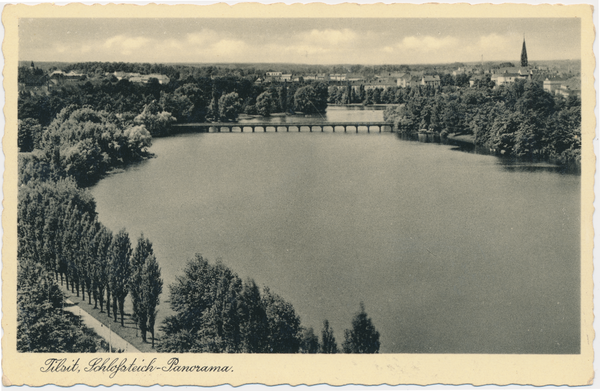 Tilsit, Schloßmühlenteich, Blick von Norden, Luftbild