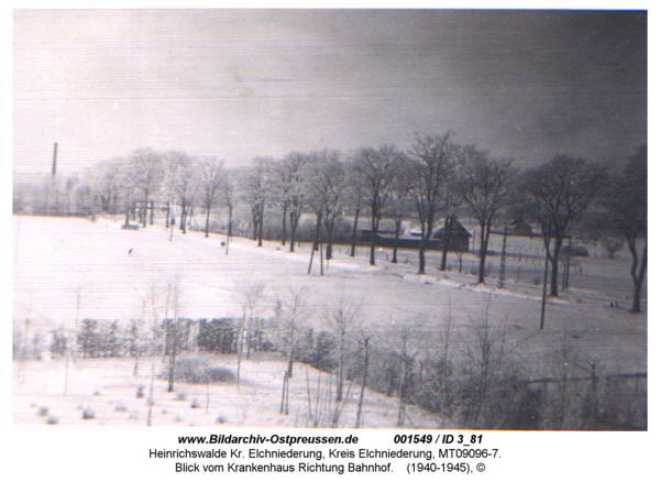 Heinrichswalde, Blick vom Krankenhaus Richtung Bahnhof