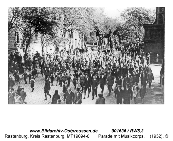 Rastenburg, Parade mit Musikcorps