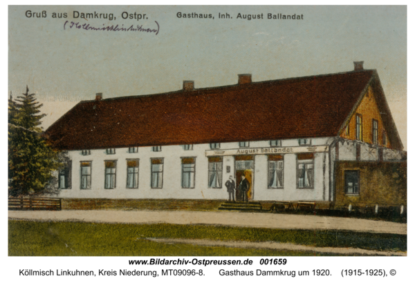 Köllmisch Linkuhnen, Gasthaus Dammkrug um 1920