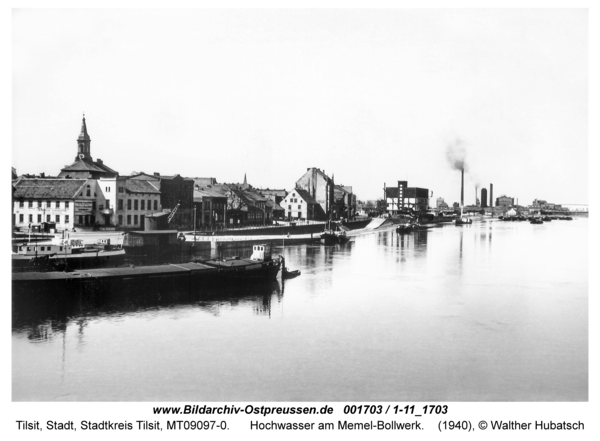 Tilsit, Hochwasser am Memel-Kai