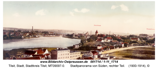 Tilsit, Stadtpanorama von Süden, rechter Teil