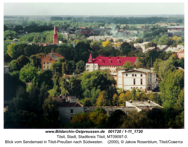 Tilsit, Blick vom Sendemast in Tilsit-Preußen nach Südwesten