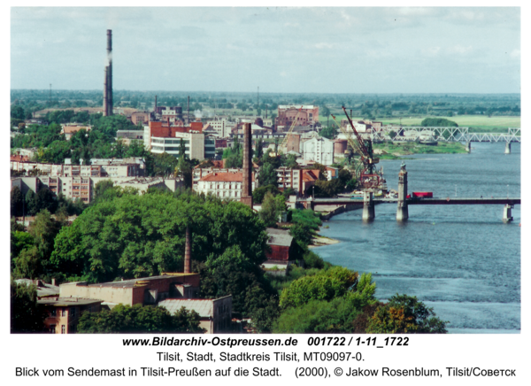 Tilsit, Blick vom Sendemast in Tilsit-Preußen auf die Stadt