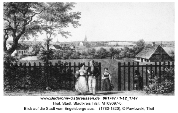 Tilsit, Blick auf die Stadt vom Engelsberge aus