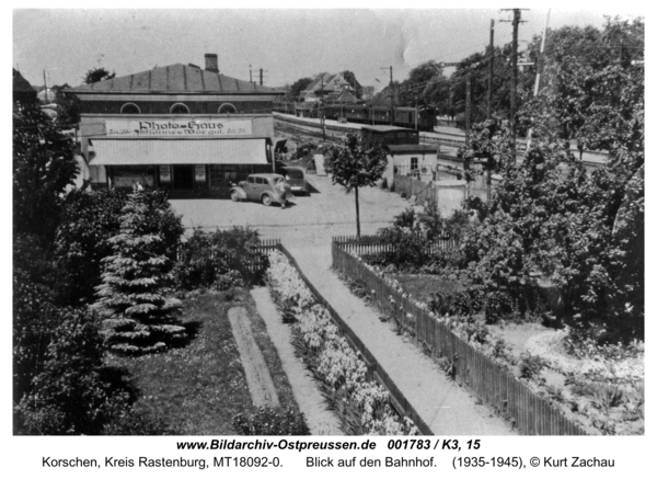 Korschen, Blick auf den Bahnhof