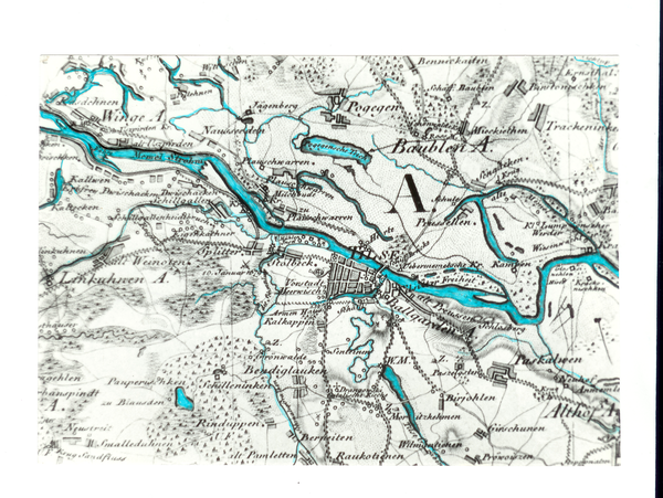 Tilsit, Plan von Tilsit und Umgebung um 1800, Schroettersche Karte